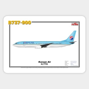 Boeing B737-900 - Korean Air (Art Print) Sticker